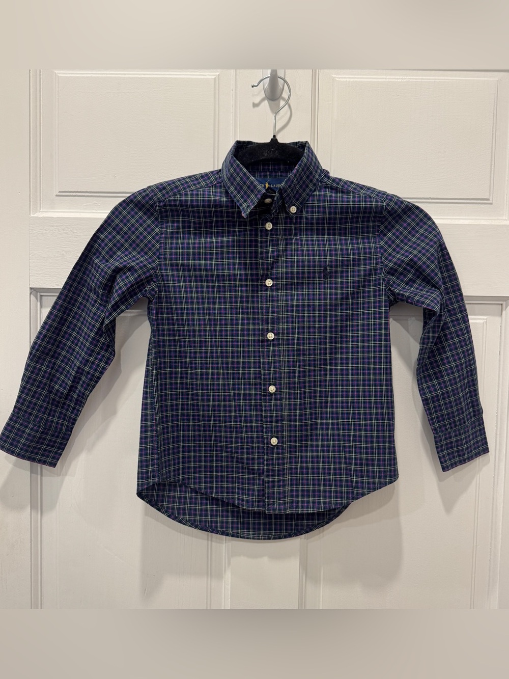 Polo Ralph Lauren Boys Size 5 Plaid Button Down Pony Shirt Preppy Academia Tarta